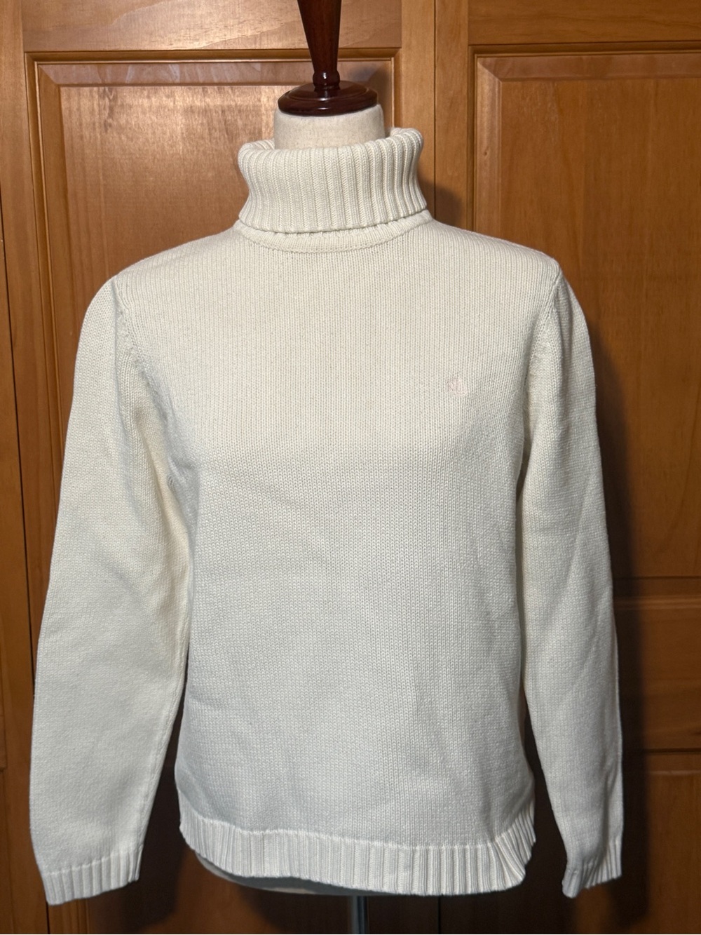 Vintage Lauren Ralph Lauren Cream 100% Cotton Turtleneck Sweater